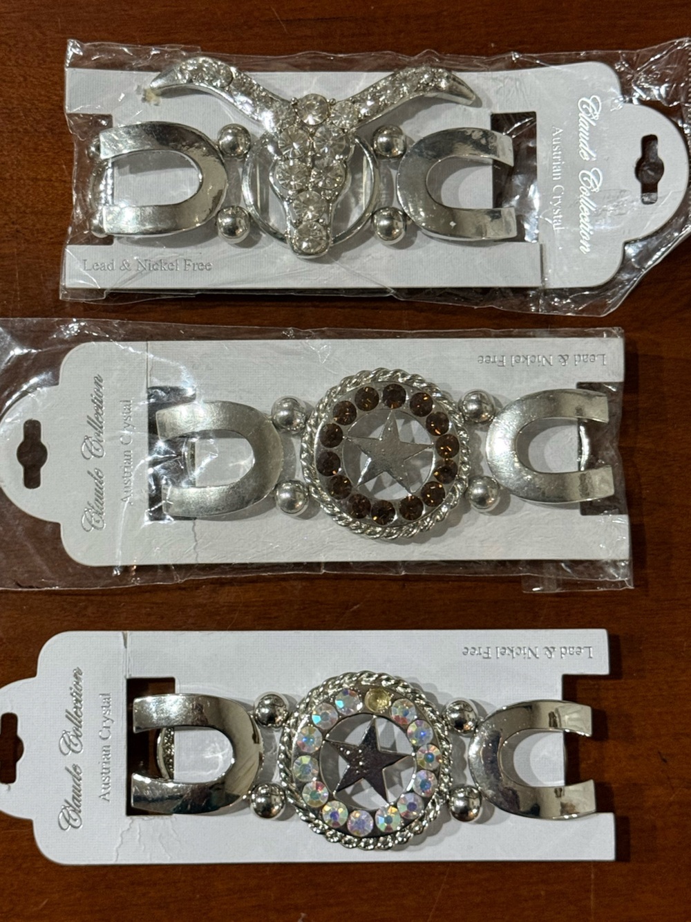 (3) Stretch Bracelets Texas Star Burnt Orange Longhorn Bull